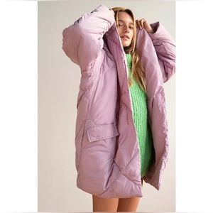 SOLD OUT EVERYWHERE Free People Ella Quilted Puffer Coat Wisteria Dawn